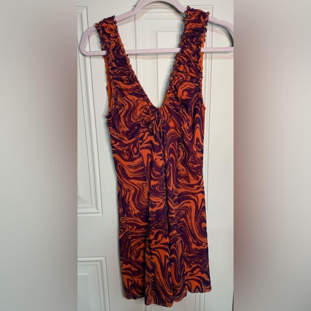 Urban Outfitters Orange‎ and Purple Swirl Dress - Picture 3 of 5